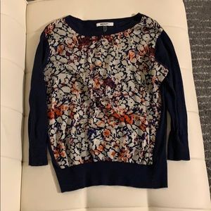[SOLD] DKNYC Blue Floral Sweater Medium